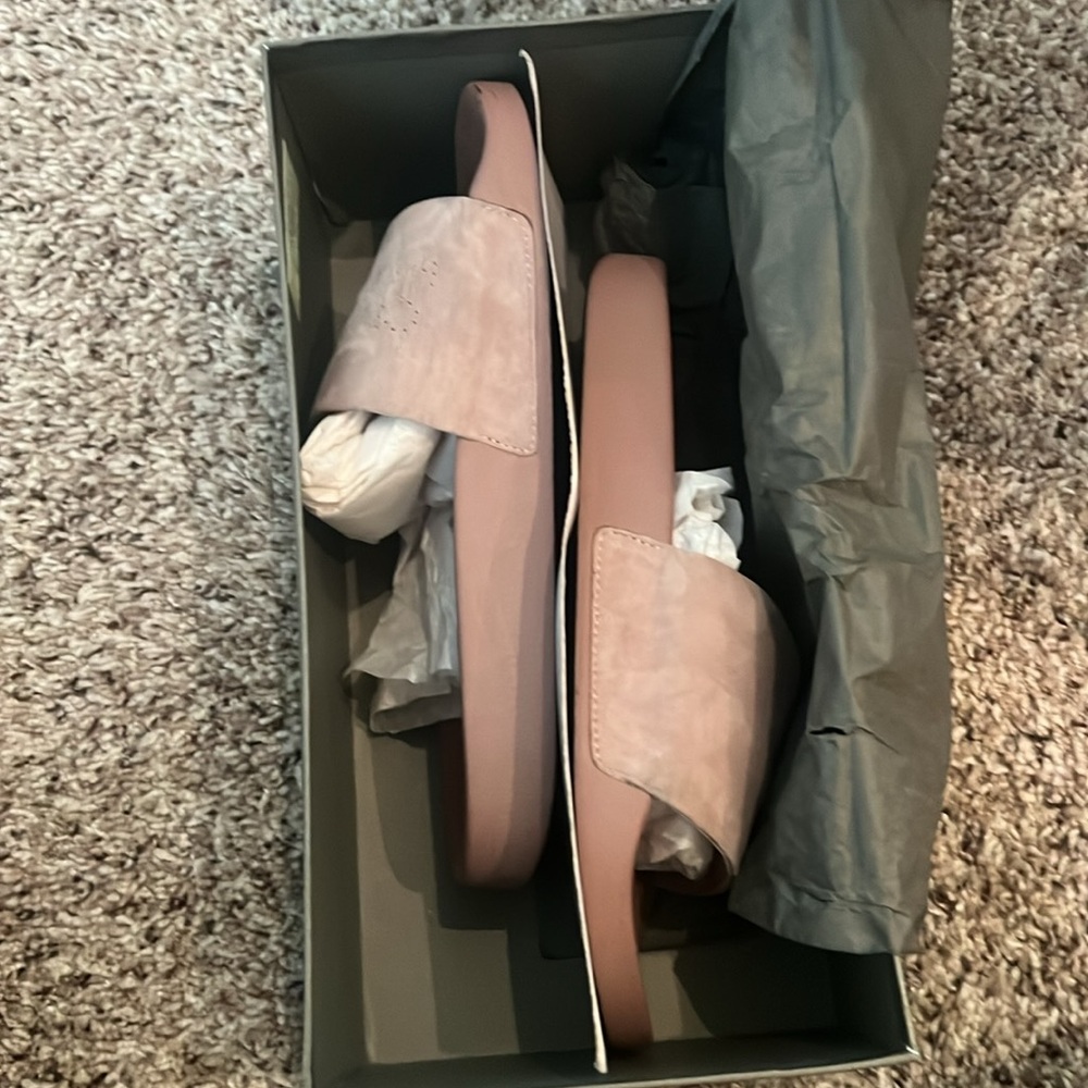 ALL SAINTS Sz 8 Women's Pink Slide Sandals, gently used. With original box. - Picture 10 of 10